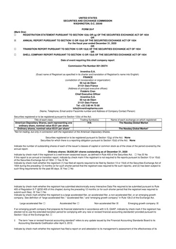 Thumbnail Inventiva Pharma 20-F Annual Report 2020