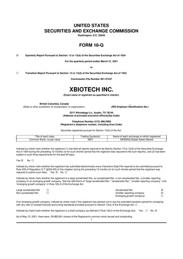Thumbnail XBiotech 10-Q Quarterly Report FY2021 