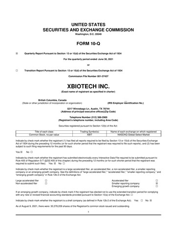 Thumbnail XBiotech 10-Q Quarterly Report FY2021 