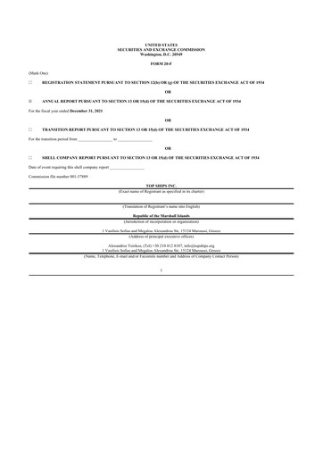 Thumbnail Top Ships 20-F Annual Report 2021