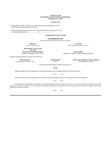 Thumbnail Clearfield 10-K Annual Report 2022