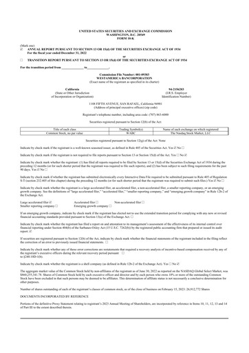Thumbnail Westamerica Bancorporation
 10-K Annual Report 2022