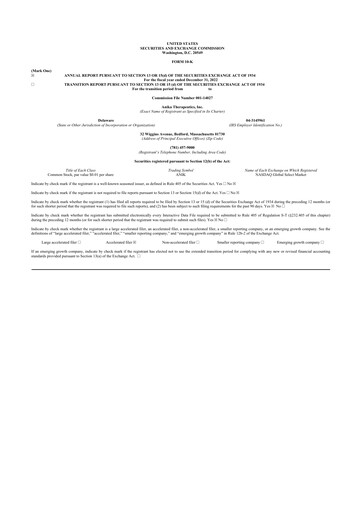 Thumbnail Anika Therapeutics 10-K Annual Report 2022