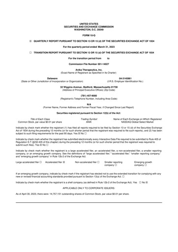 Thumbnail Anika Therapeutics 10-Q Quarterly Report FY2023 