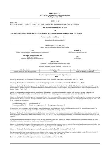 Thumbnail America's Car-Mart 10-K Annual Report 2023