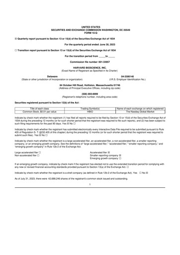 Thumbnail Harvard Bioscience 10-Q Quarterly Report FY2023 