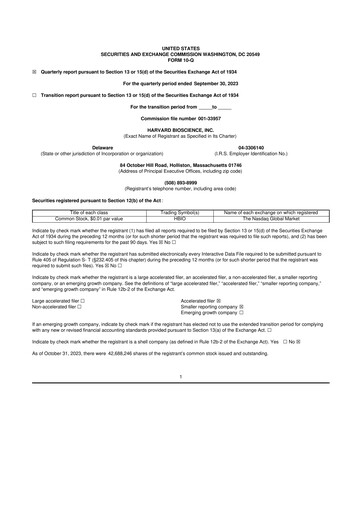 Thumbnail Harvard Bioscience 10-Q Quarterly Report FY2023 