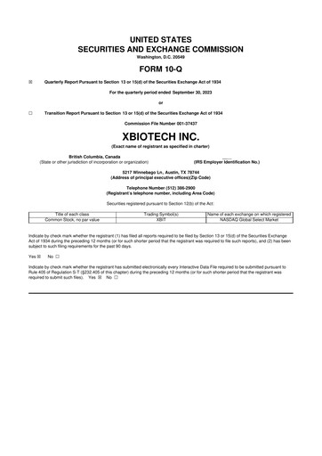 Thumbnail XBiotech 10-Q Quarterly Report FY2023 