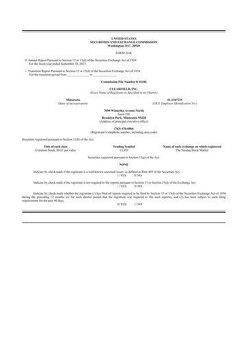 Thumbnail Clearfield 10-K Annual Report 2023