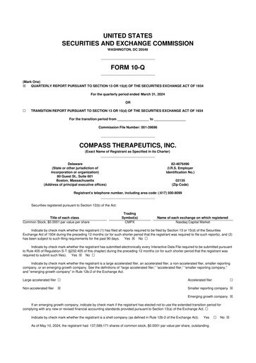 Thumbnail Compass Therapeutics 10-Q Quarterly Report FY2024 
