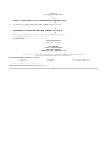 Thumbnail Caledonia Mining 20-F Annual Report 2023