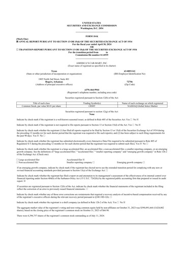 Thumbnail America's Car-Mart 10-K Annual Report 2024