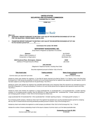 Vorschaubild ServisFirst Bancshares 10-Q Quartalsbericht 2024 