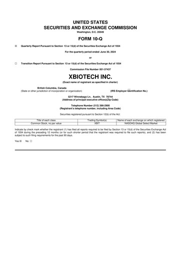 Thumbnail XBiotech 10-Q Quarterly Report FY2024 
