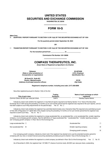 Thumbnail Compass Therapeutics 10-Q Quarterly Report FY2024 