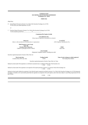 Thumbnail Clearfield 10-K Annual Report 2024