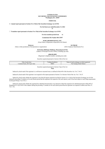 Thumbnail Harvard Bioscience 10-K Annual Report 2024