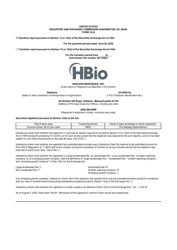 Thumbnail Harvard Bioscience 10-Q Quarterly Report FY2025 