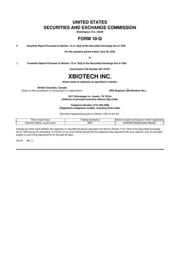 Thumbnail XBiotech 10-Q Quarterly Report FY2025 