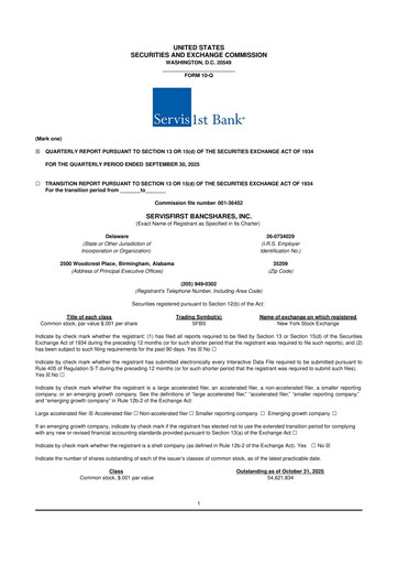 Vorschaubild ServisFirst Bancshares 10-Q Quartalsbericht 2025 