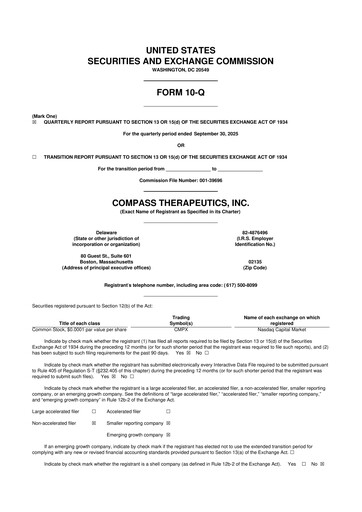 Thumbnail Compass Therapeutics 10-Q Quarterly Report FY2025 