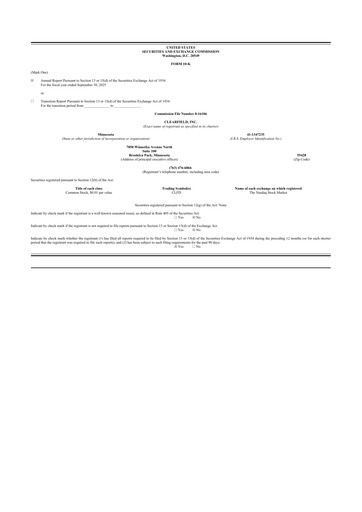 Thumbnail Clearfield 10-K Annual Report 2025