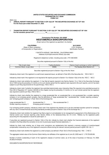 Thumbnail Westamerica Bancorporation
 10-K Annual Report 2025