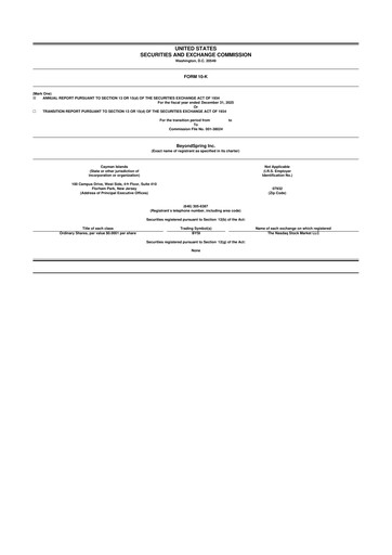 Thumbnail BeyondSpring 10-K Annual Report 