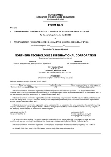 Thumbnail Northern Technologies International 10-Q Quarterly Report FY2026 