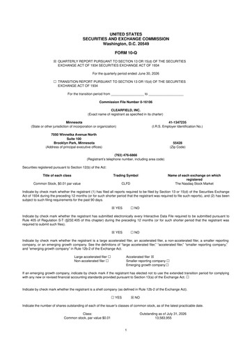 Thumbnail Clearfield 10-Q Quarterly Report FY2026 