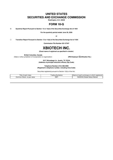 Miniature XBiotech 10-Q Rapport trimestriel 2026 