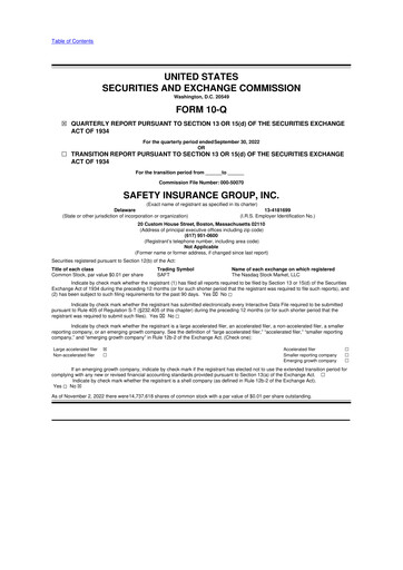 Miniature Safety Insurance
 10-Q Rapport trimestriel 2022 