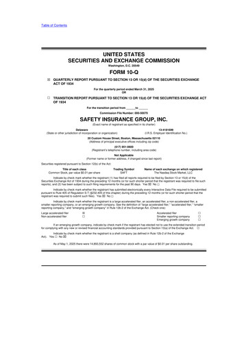 Miniature Safety Insurance
 10-Q Rapport trimestriel 2025 