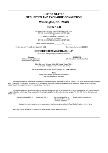 Thumbnail Dorchester Minerals 10-Q Quarterly Report FY 