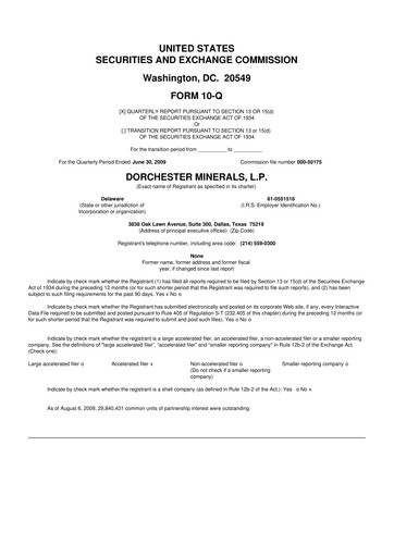 Thumbnail Dorchester Minerals 10-Q Quarterly Report FY 