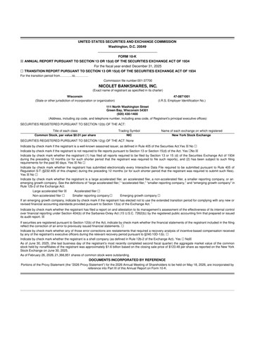 Thumbnail Nicolet Bankshares 10-K Annual Report 2025