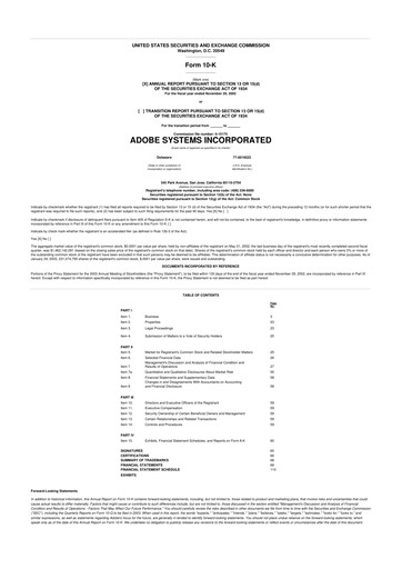 Thumbnail Adobe 10-K Annual Report 