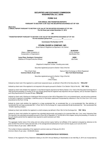 Thumbnail Sturm, Ruger & Co 10-K Annual Report 2013