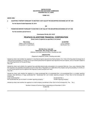 Thumbnail Peapack-Gladstone Financial 10-Q Quarterly Report FY2014 
