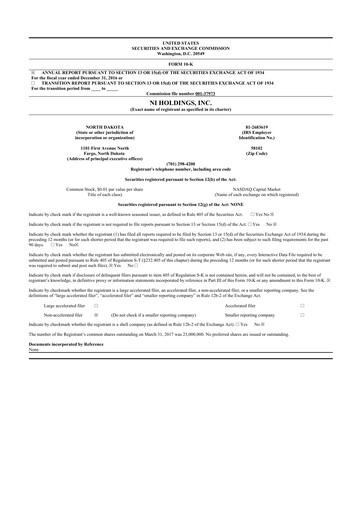 Vorschaubild NI Holdings
 10-K Jahresbericht 2016