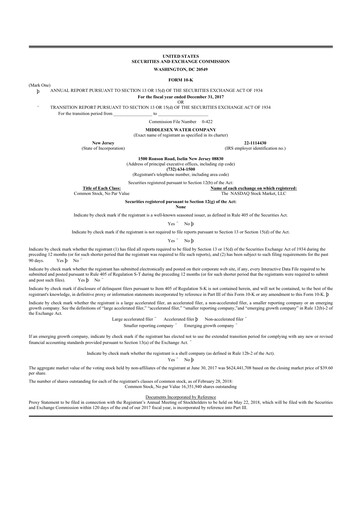 Vorschaubild Middlesex Water Company
 10-K Jahresbericht 2017