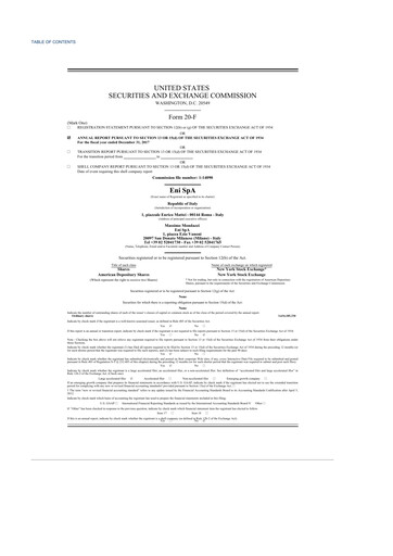 Vorschaubild ENI 20-F Jahresbericht 