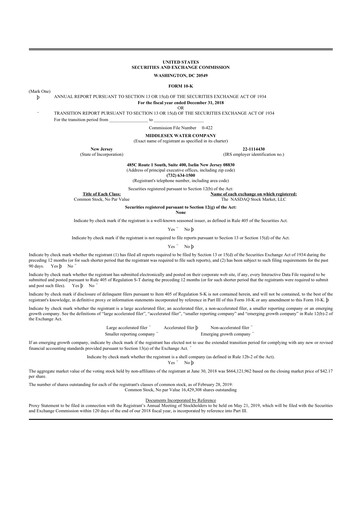 Vorschaubild Middlesex Water Company
 10-K Jahresbericht 2018