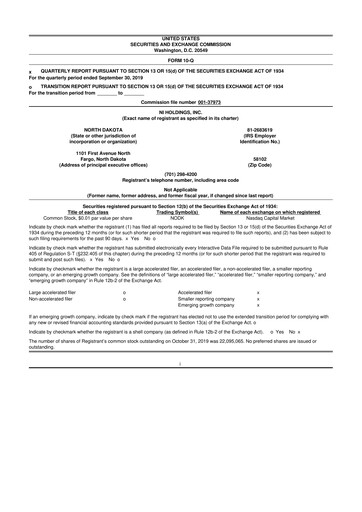Thumbnail NI Holdings
 10-Q Quarterly Report FY2019 