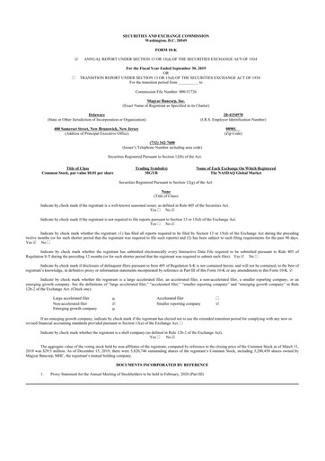 Thumbnail Magyar Bancorp 10-K Annual Report 2019