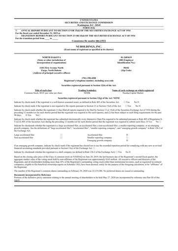 Vorschaubild NI Holdings
 10-K Jahresbericht 2019