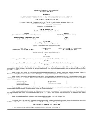 Thumbnail Magyar Bancorp 10-K Annual Report 2022