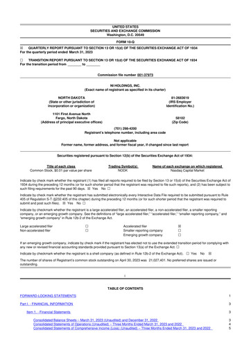 Thumbnail NI Holdings
 10-Q Quarterly Report FY2023 