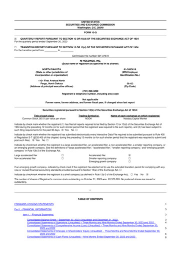 Thumbnail NI Holdings
 10-Q Quarterly Report FY2023 