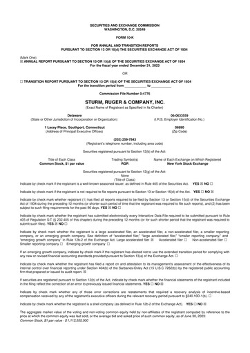 Thumbnail Sturm, Ruger & Co 10-K Annual Report 2023